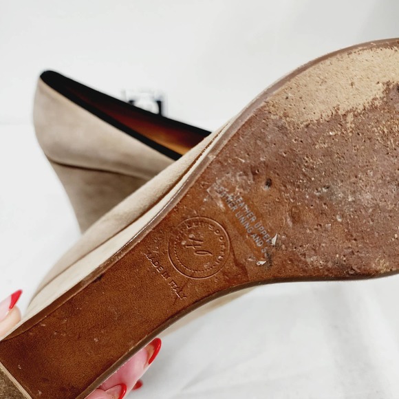 Anthropologie x Leifsdottir Jenni Platform Suede Ballet Flat Beige 3.75” Size 40 - Picture 12 of 16
